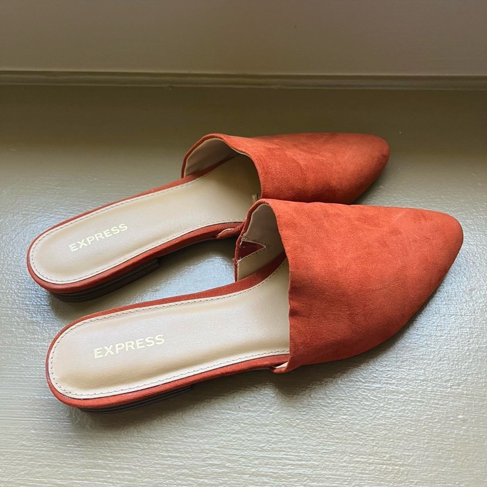 Express Women's Rust Suede Mules